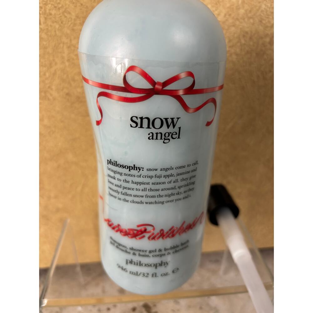 Philosophy Snow Angel 3 in 1 Shampoo Shower Gel Bubble Bath 64oz Pump New Sealed